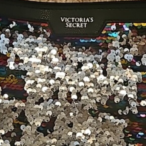 Victoria's Secret Sequin Make up Bag Colorful Travel Clutch NEW - Picture 3 of 6